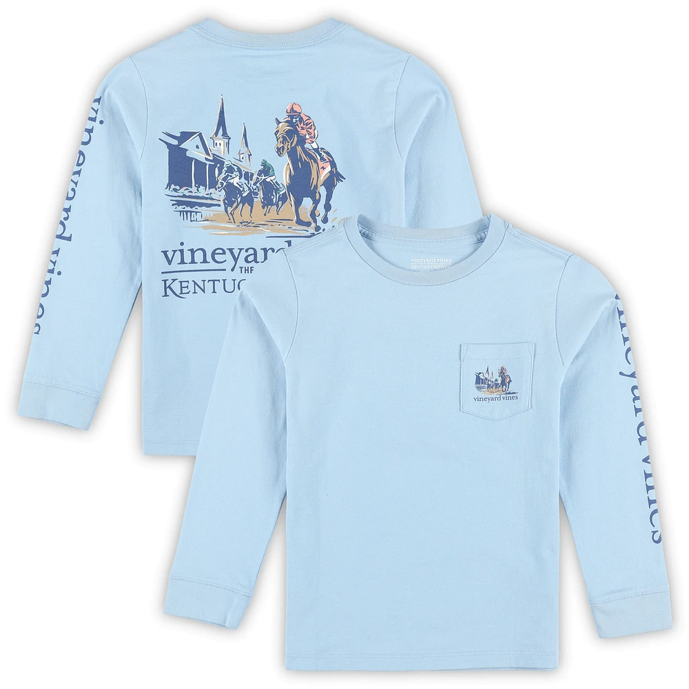 Preschool Vineyard Vines Light Blue 151st Kentucky Derby Painted Race Long Sleeve T-Shirt