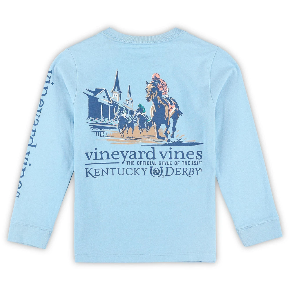 Preschool Vineyard Vines  Light Blue 151st Kentucky Derby Painted Race Long Sleeve T-Shirt