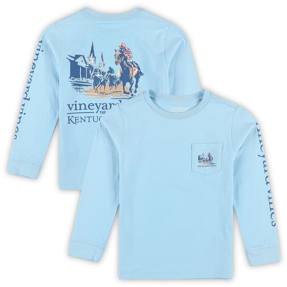 Preschool Vineyard Vines Light Blue 151st Kentucky Derby Painted Race Long Sleeve T-Shirt