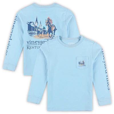 Preschool Vineyard Vines  Light Blue 151st Kentucky Derby Painted Race Long Sleeve T-Shirt
