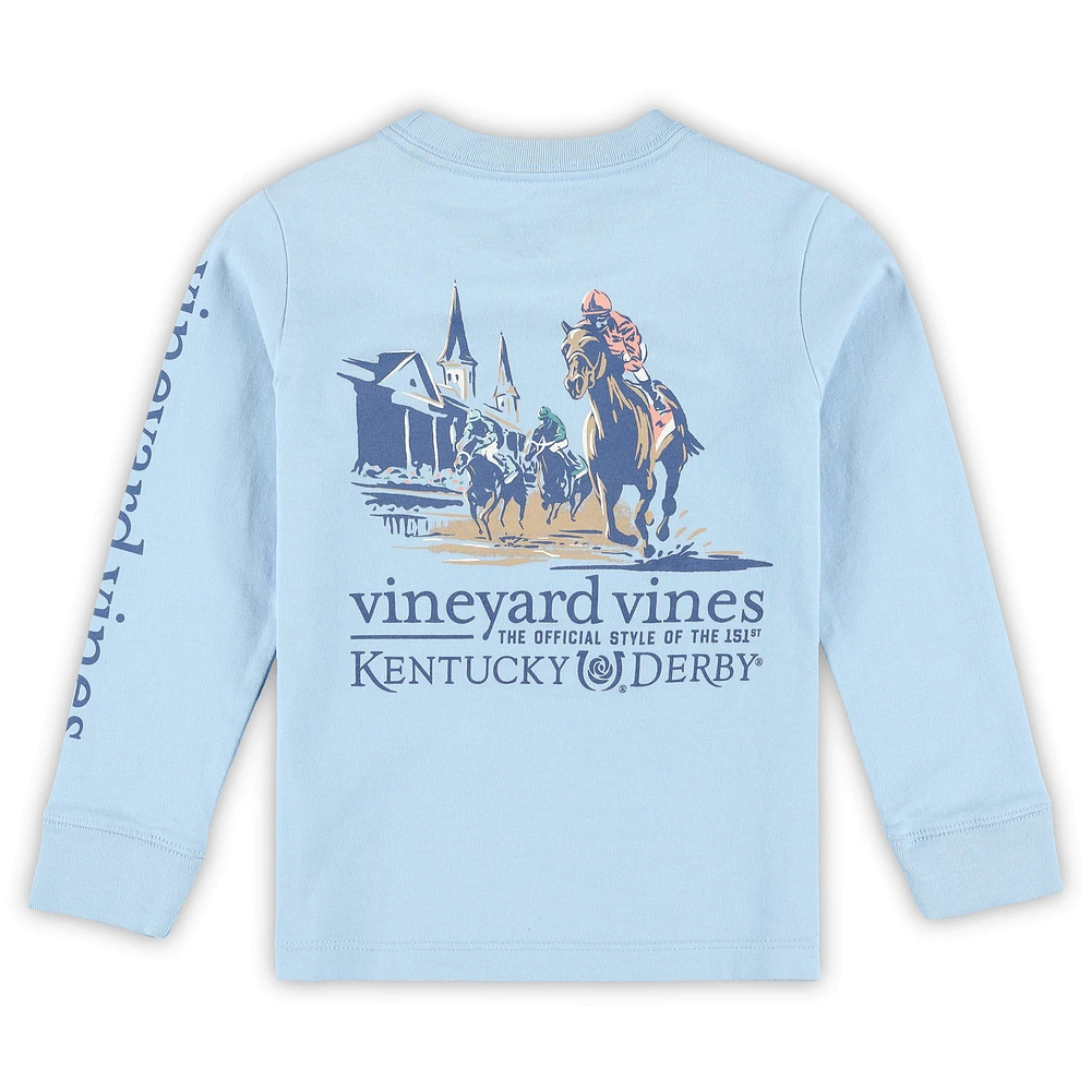 Toddler Vineyard Vines  Light Blue 151st Kentucky Derby Painted Race Long Sleeve T-Shirt