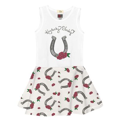 Toddler Tiny Turnip White Kentucky Derby Tank Dress