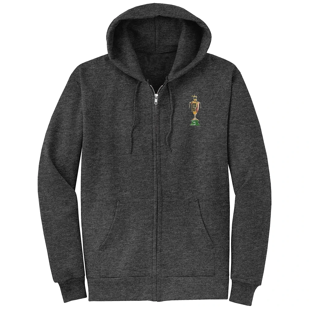 Unisex Heather Charcoal 151st Kentucky Derby Golden Trophy Full-Zip Hoodie