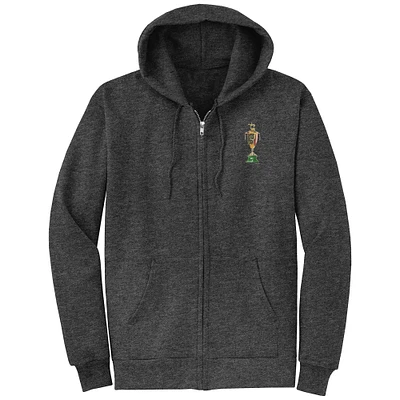 Unisex Heather Charcoal 151st Kentucky Derby Golden Trophy Full-Zip Hoodie