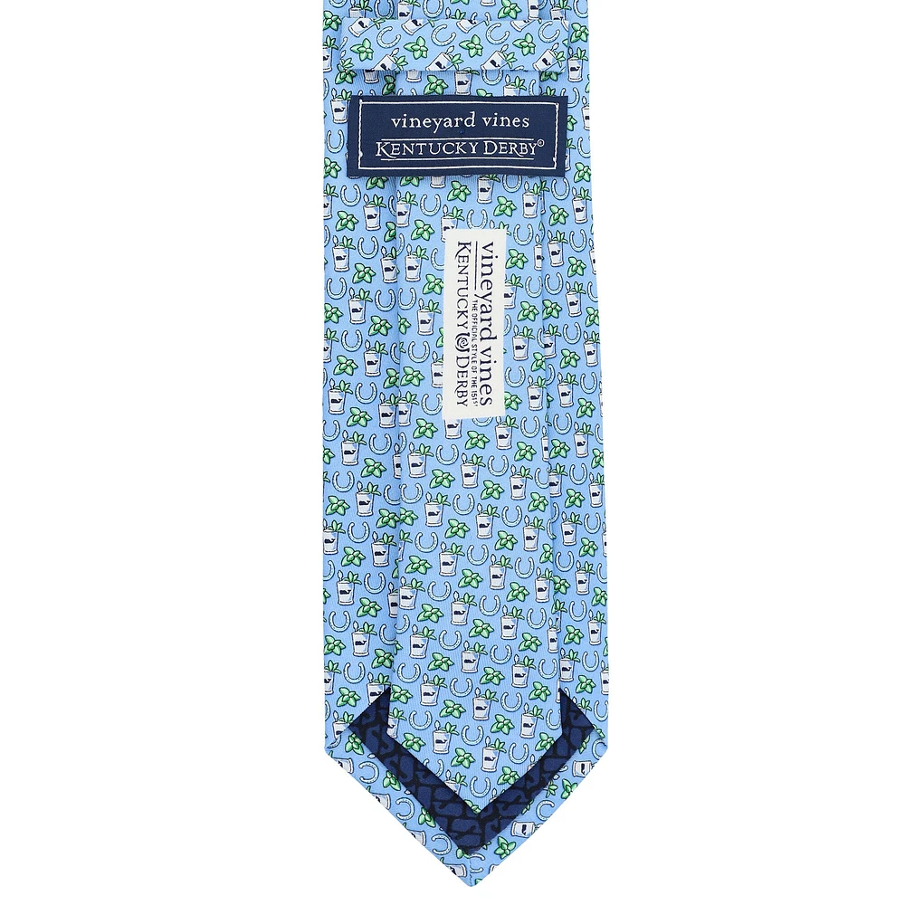 Cravate imprimée Vineyard Vines Kentucky Derby Mint Julep et fers à cheval