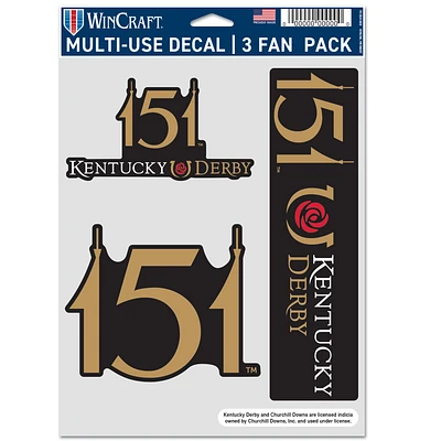 WinCraft 151st Kentucky Derby Three-Pack Multi-Use Decal Sheet