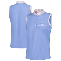 Women's Fairway & Greene  Light Blue 151st Kentucky Derby Kendall Sleeveless Polo