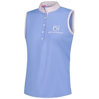 Women's Fairway & Greene  Light Blue 151st Kentucky Derby Kendall Sleeveless Polo
