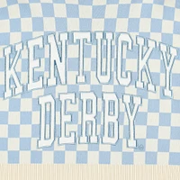 Women's Gameday Social  Light Blue Kentucky Derby Checkered Sweater