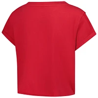 Women's Gameday Social  Red Kentucky Derby Rope Cropped Cuffed T-Shirt
