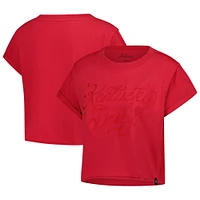 Women's Gameday Social  Red Kentucky Derby Rope Cropped Cuffed T-Shirt