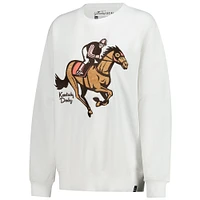Women's Gameday Social  White Kentucky Derby Chenille Oversized Pullover Sweatshirt