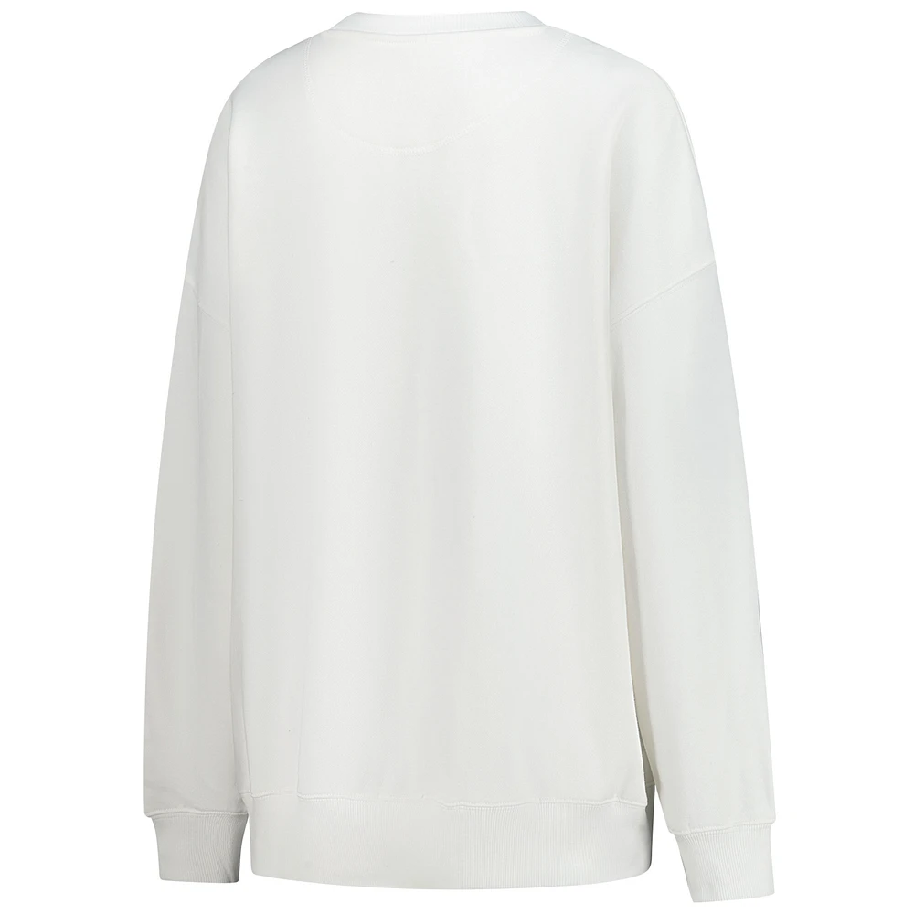 Women's Gameday Social  White Kentucky Derby Chenille Oversized Pullover Sweatshirt