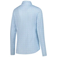 Pull Peter Millar bleu clair à imprimé Kentucky Derby Jockey et fermeture éclair quart de tour pour femme
