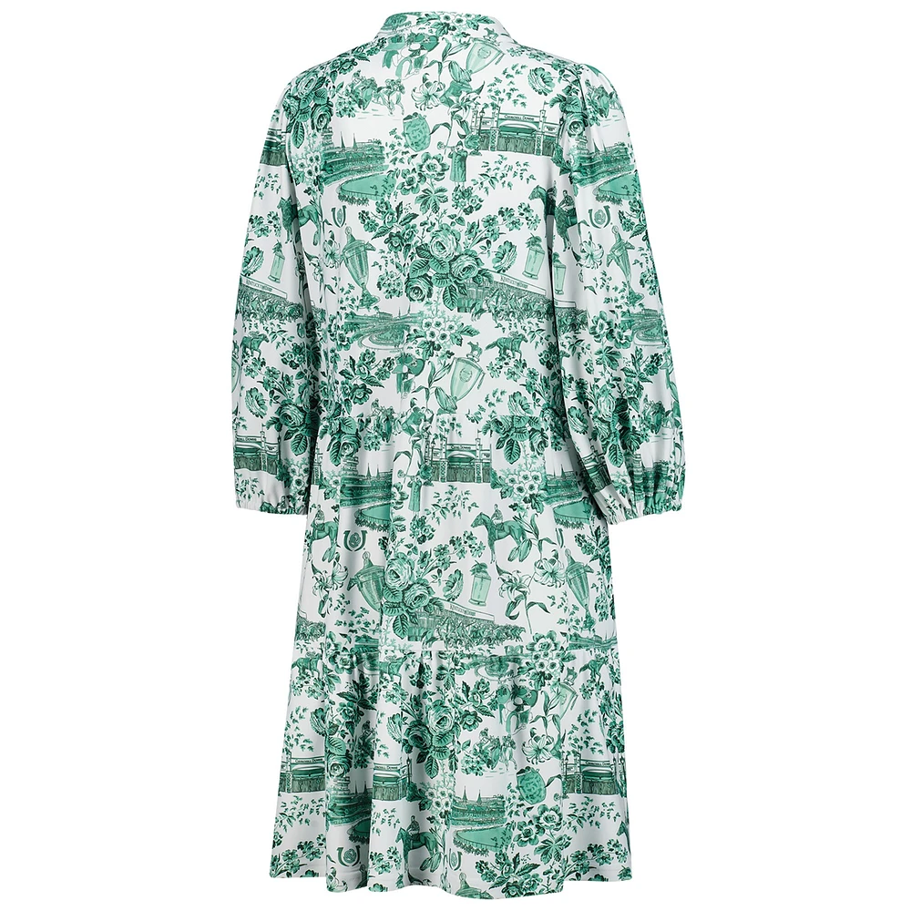 Women's Smith & Quinn  White/Green Kentucky Derby Tory V-Neck Dress