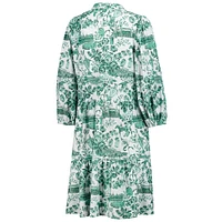 Women's Smith & Quinn  White/Green Kentucky Derby Tory V-Neck Dress