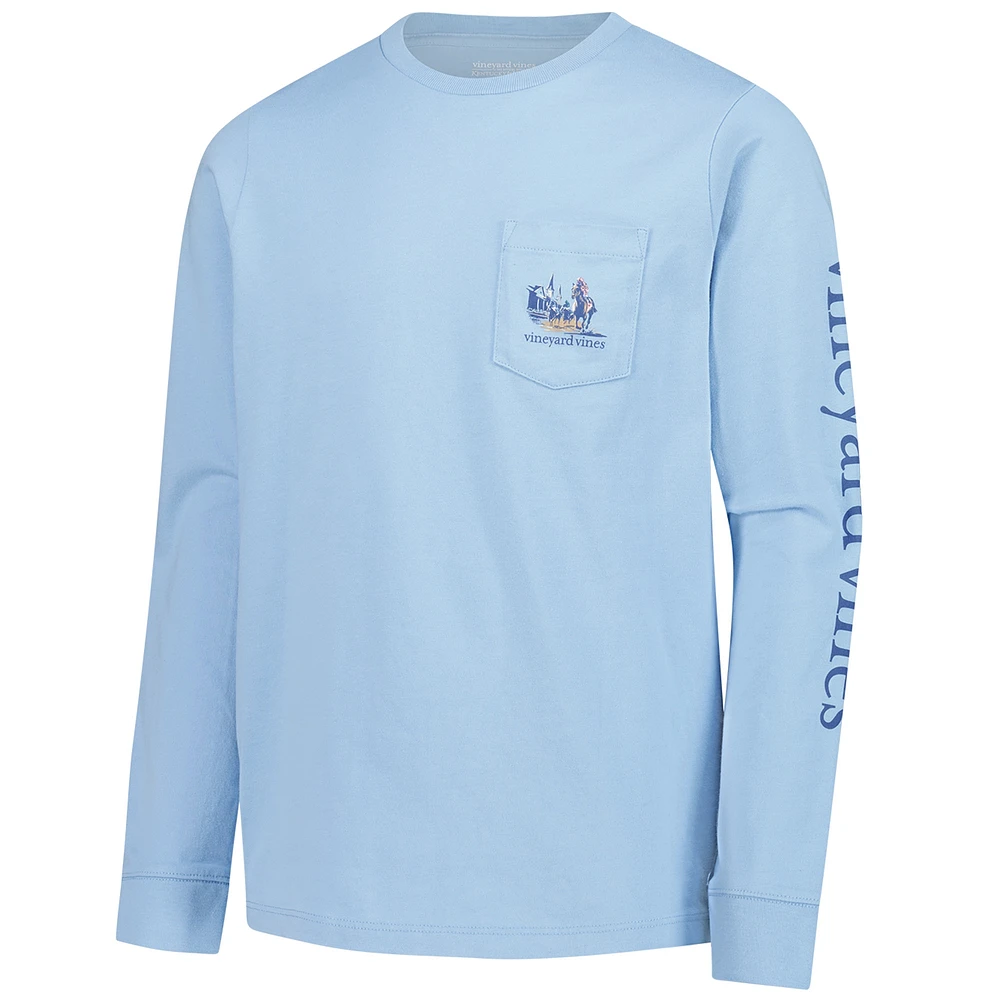 Youth Vineyard Vines  Blue 151st Kentucky Derby Painted Race Long Sleeve T-Shirt