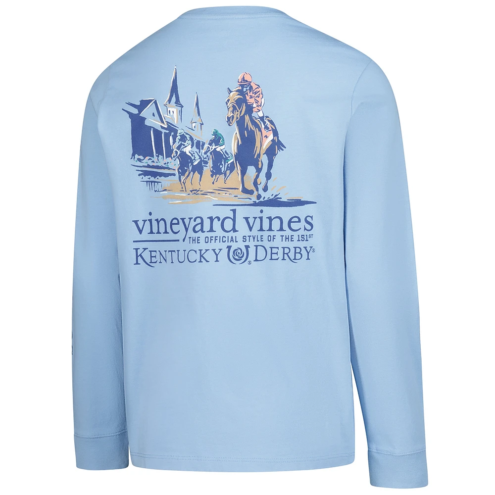 Youth Vineyard Vines  Blue 151st Kentucky Derby Painted Race Long Sleeve T-Shirt