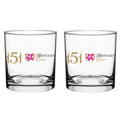 Lot de deux verres à whisky Kentucky Oaks 151 de 10 oz