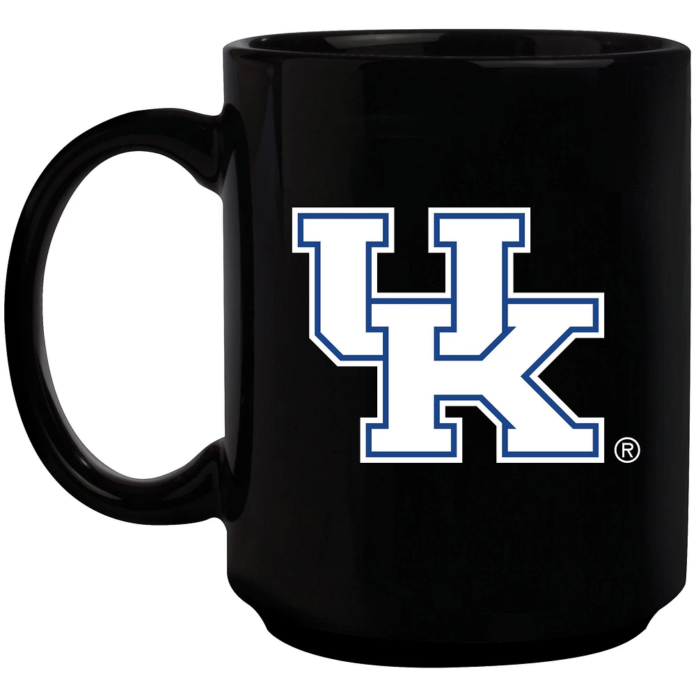 Wildcats noirs du Kentucky 15 oz. Tasse à logo primaire