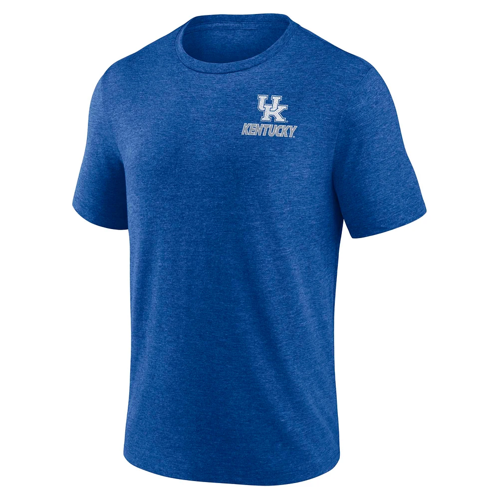 Fanatics Heather Royal Kentucky Wildcats Ideal Faded Tri-Blend T-Shirt
