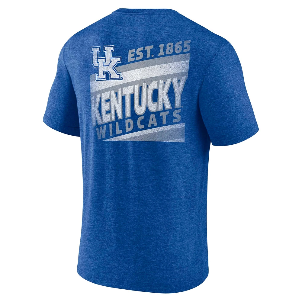 Fanatics Heather Royal Kentucky Wildcats Ideal Faded Tri-Blend T-Shirt