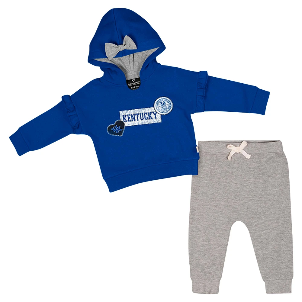 Ensemble sweat à capuche et pantalon en polaire pour fille Colosseum Royal Kentucky Wildcats Patches