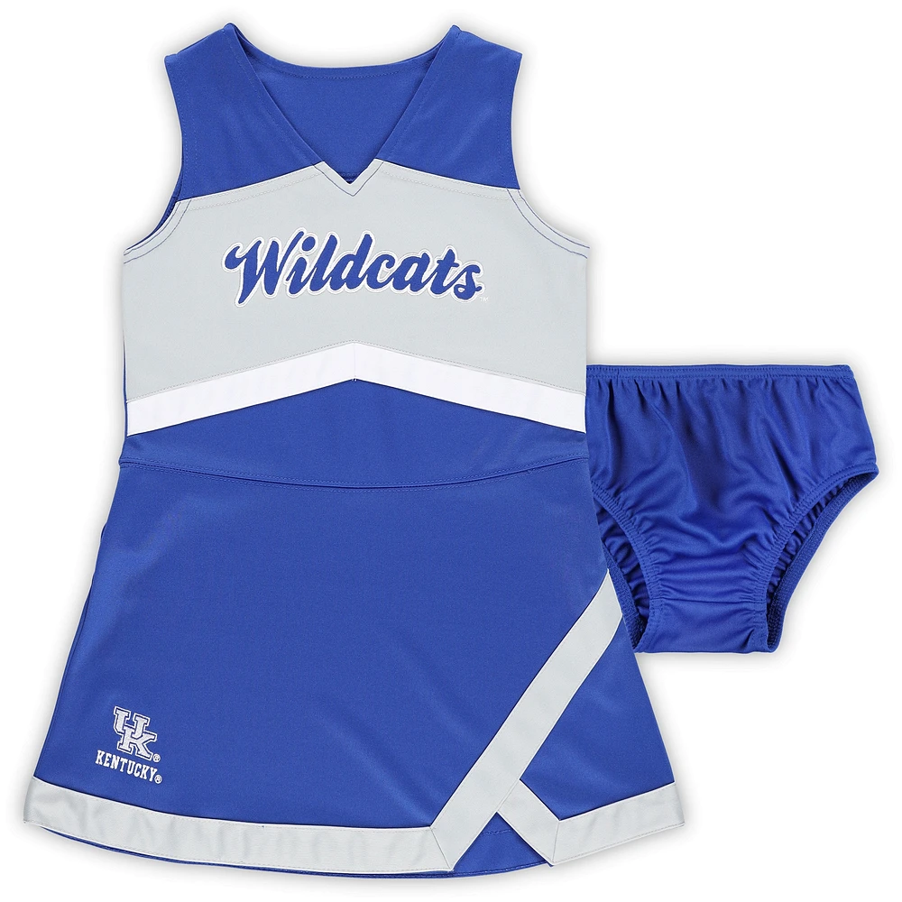 Girls Preschool Royal/Gray Kentucky Wildcats Two-Piece Cheer Captain Jumper Dress & Bloomers Set