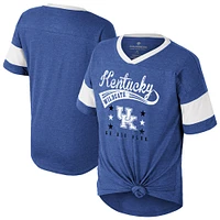 Girls Youth Colosseum  Royal Kentucky Wildcats Frontier Tie Front T-Shirt