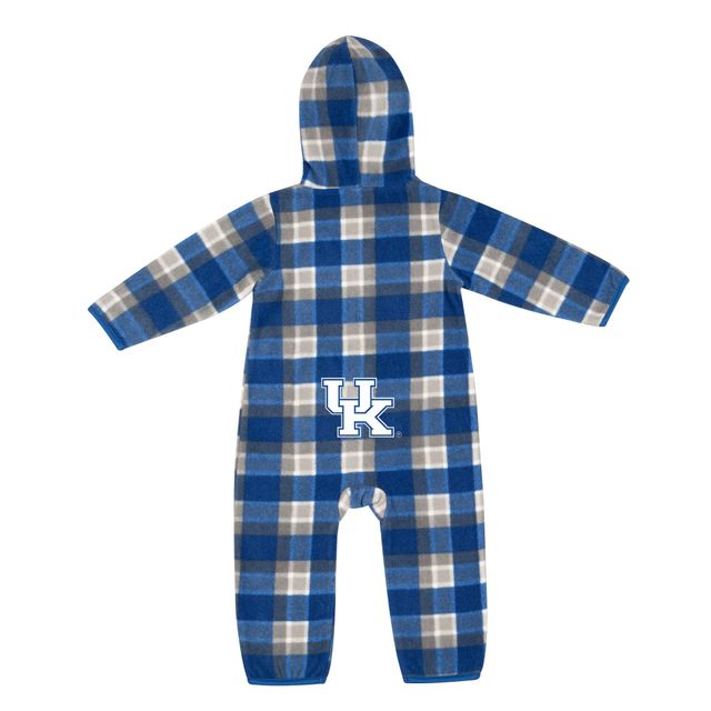 Pull Colosseum Royal/Gris Kentucky Wildcats Farays Plaid Full-Zip Hoodie Jumper