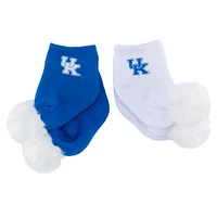 Lot de deux paires de chaussettes à pompon pour bébé ZooZatz Kentucky Wildcats