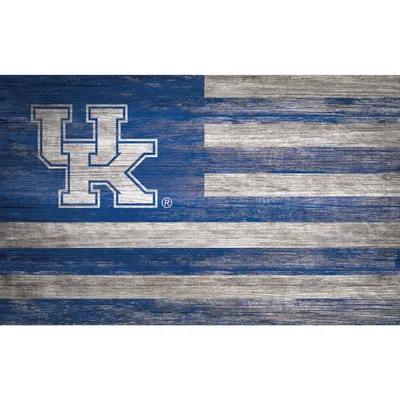 Kentucky Wildcats 11'' x 19'' Distressed Flag Sign