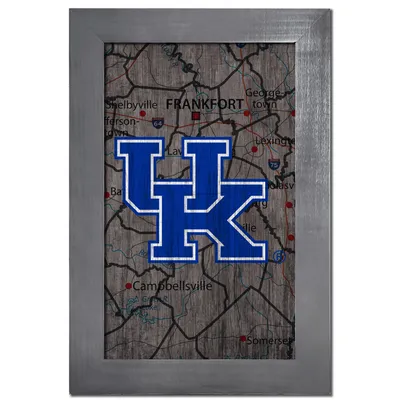 Kentucky Wildcats 11'' x 19'' Framed Team City Map Sign