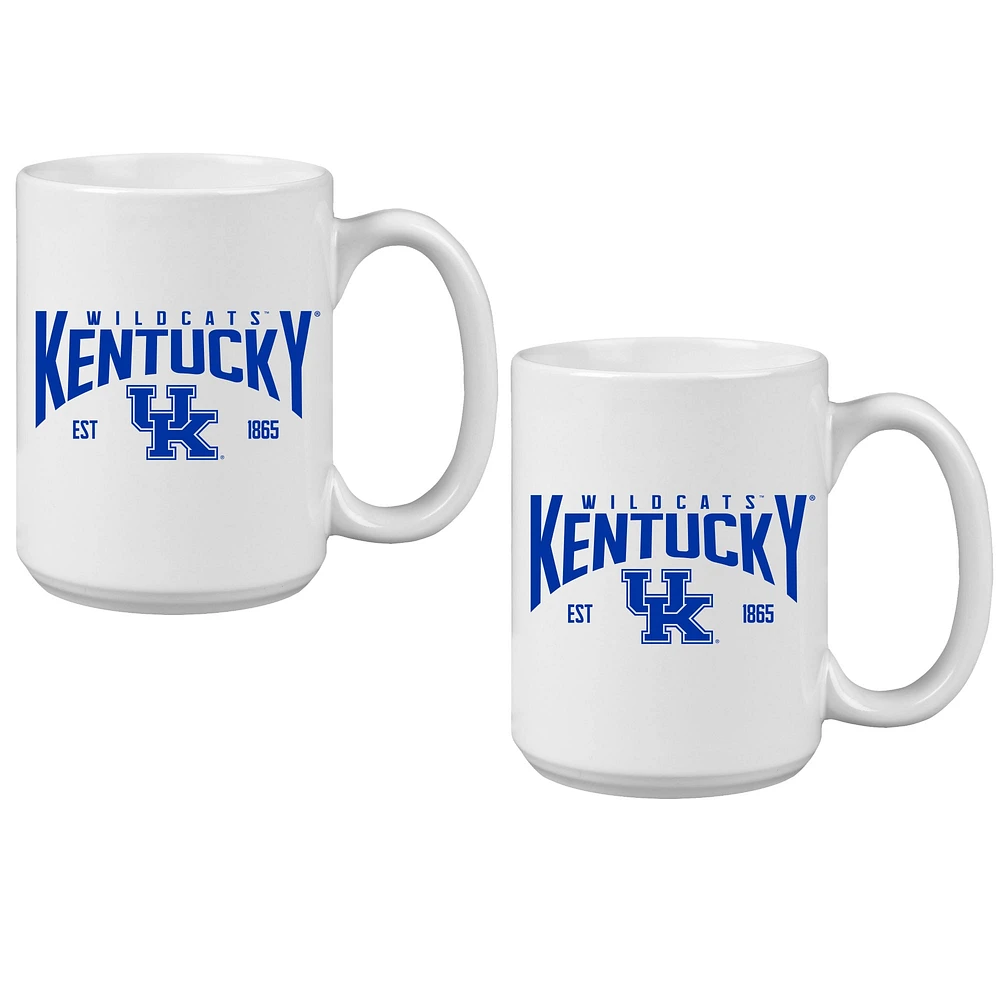 Tasse en céramique de 15 oz des Wildcats du Kentucky, lot de deux