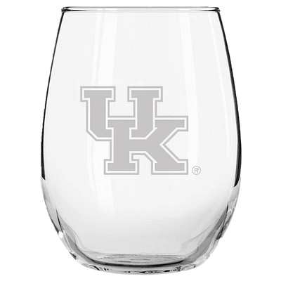 Kentucky Wildcats 15oz. Etched Stemless Glass Tumbler