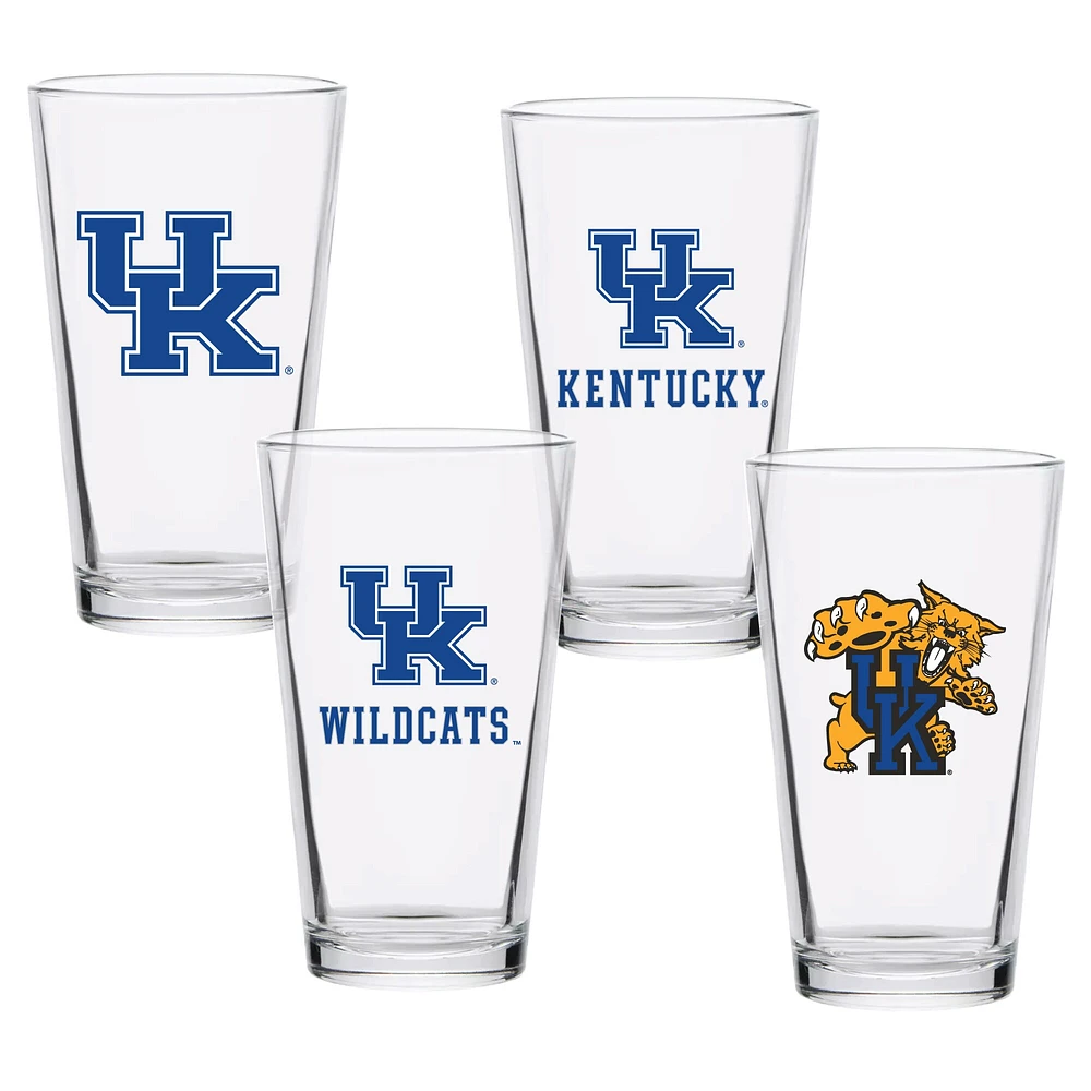 Lot de quatre verres à bière de collection Kentucky Wildcats de 16 oz