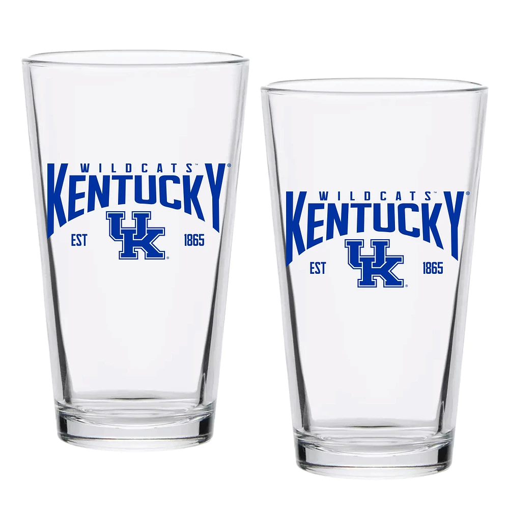 Kentucky Wildcats 16oz. Established Pint Glass Two-Set