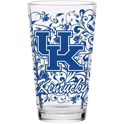 Chats sauvages du Kentucky 16 oz. Verre à pinte floral