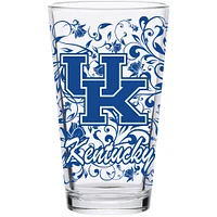 Chats sauvages du Kentucky 16 oz. Verre à pinte floral