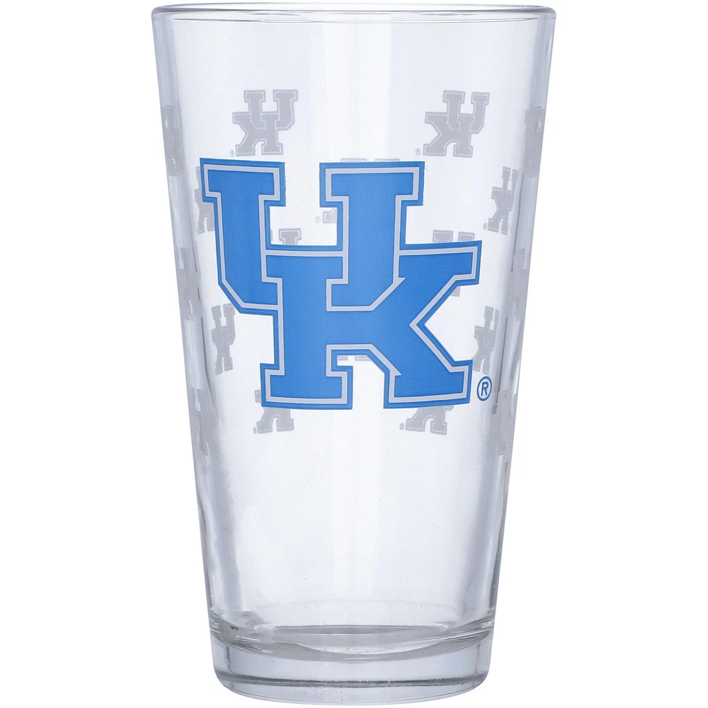 Chats sauvages du Kentucky 16 oz. Verre à bière avec logo gravé satiné