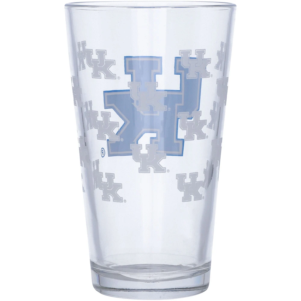 Chats sauvages du Kentucky 16 oz. Verre à bière avec logo gravé satiné