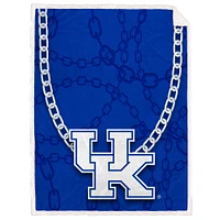 Couverture en sherpa en flanelle à chaîne éventail Kentucky Wildcats 60'' x 80''