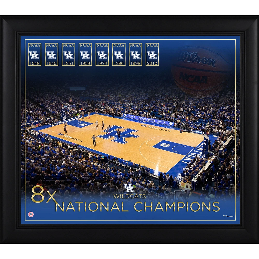 Kentucky Wildcats Framed 15" x 17" Basketball Championship Count Collage