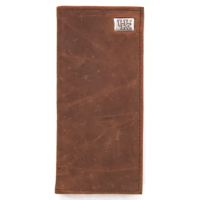 Kentucky Wildcats Leather Secretary Wallet with Concho - Brown