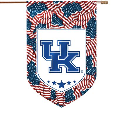 Kentucky Wildcats Patriotic House Flag