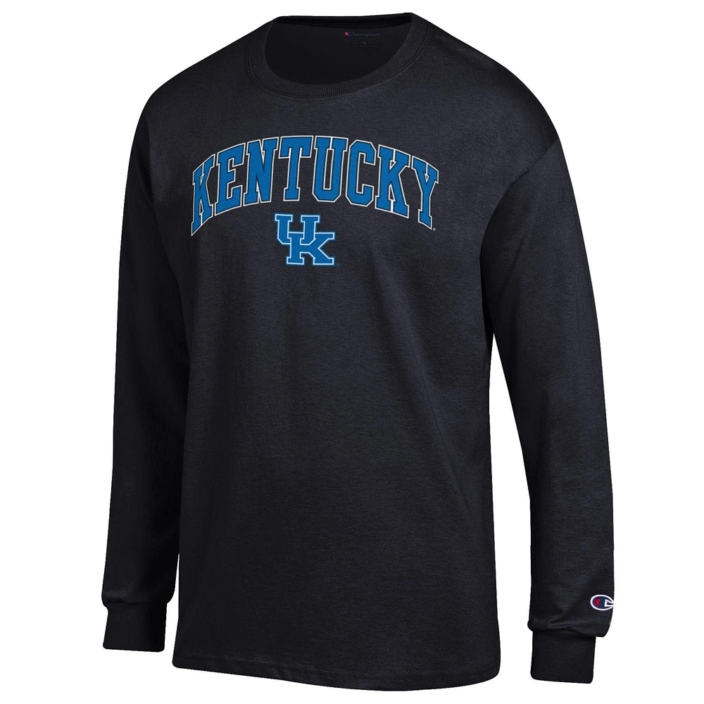 T-shirt à manches longues pour homme Champion Black Kentucky Wildcats Arch Over Logo