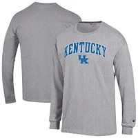Men's Champion  Heather Gray Kentucky Wildcats Arch Over Logo Long Sleeve T-Shirt