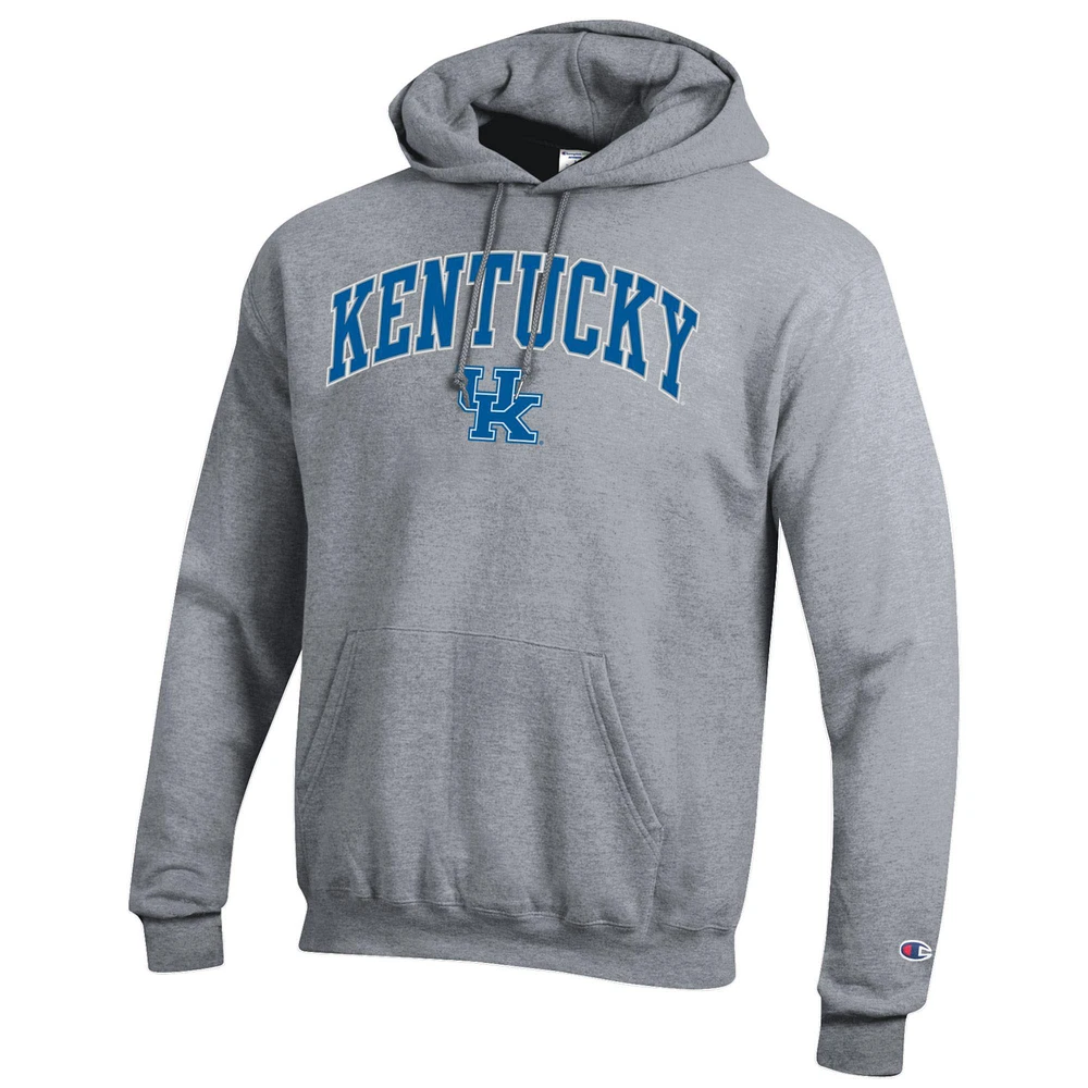 Men's Champion  Heather Gray Kentucky Wildcats Arch Over Logo Pullover Hoodie