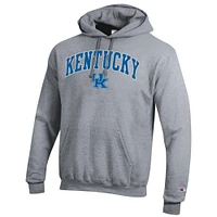 Men's Champion  Heather Gray Kentucky Wildcats Arch Over Logo Pullover Hoodie
