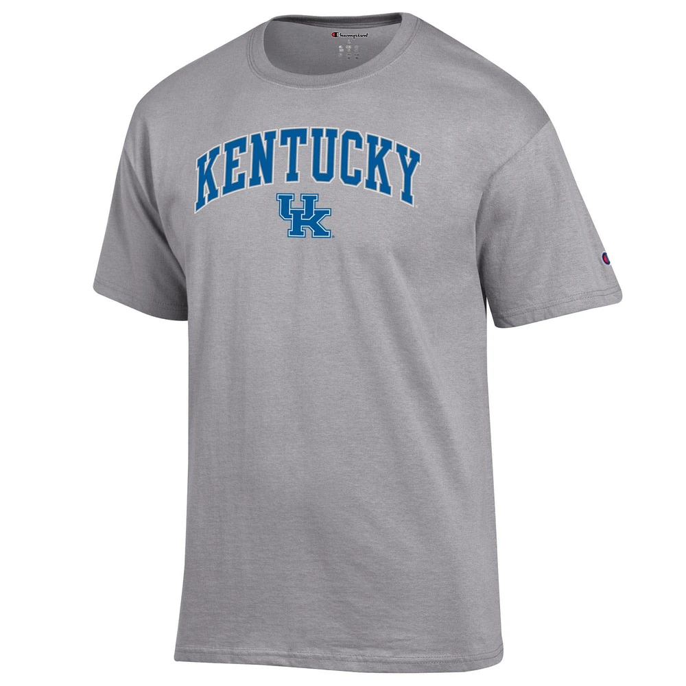 T-shirt Champion Heather Grey Kentucky Wildcats Arch Over Logo pour homme
